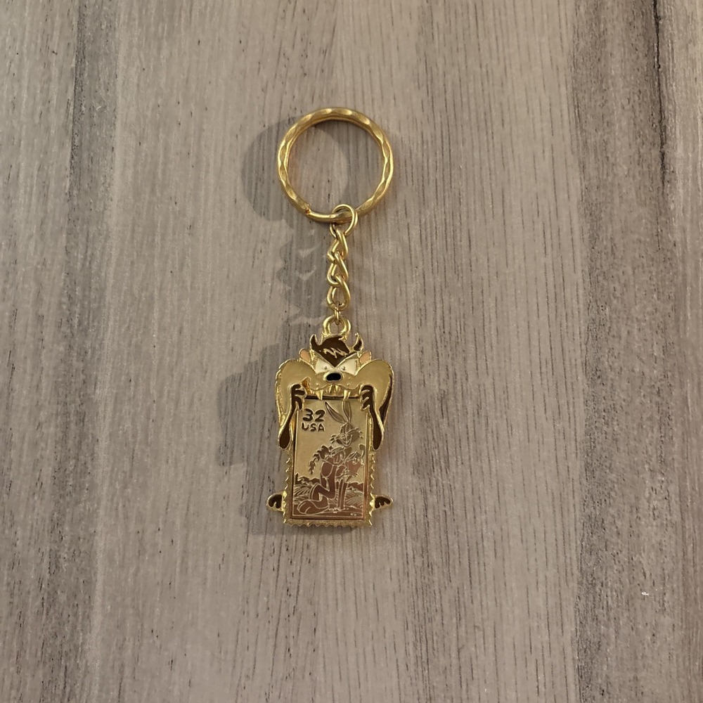 Looney Tunes Tasmanian Devil Taz Bugs Bunny Usps Stamp Collection 1997 Keychain